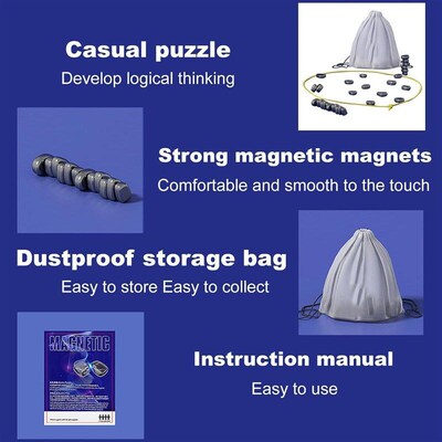Magnetic Chess Game Magnet Game with Rope Stones Board toys