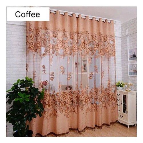 1Pc Flower Jacquard Tulle Window Curtain Drape Lace