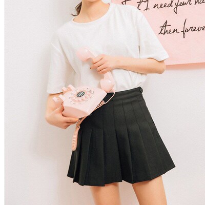 Women Skirts High Waist Pleated Mini Skirt Pink Pleated Sati