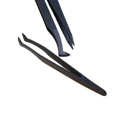 Anti-static black tweezers tool, plastic tweezers, pointed t