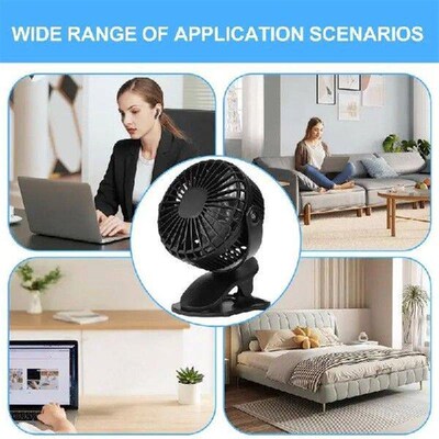 Mini Fan With Clip Rechargeable Clamp-On Personal Desk Fans