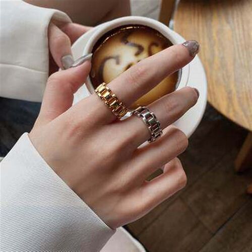-Mechanical wind titanium steel index finger ring female in