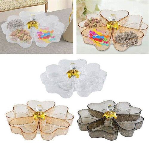 Divided Serving Dish, Party Divided Snack Plate Rotating