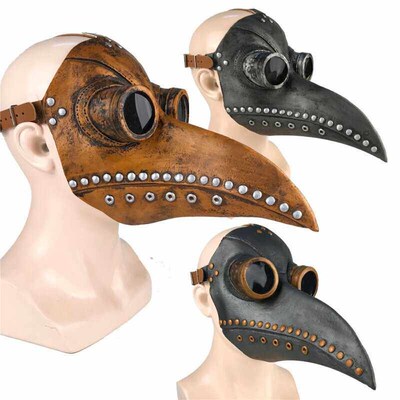 Funny Medieval Steampunk Plague Doctor Bird Mask Latex