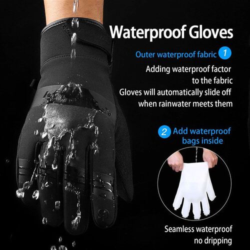 3M Glovdes Black Waterproof Winter Warm Cycling Outdoor Spor