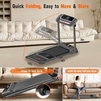 Folding readmill,3.0HP Portable Foldable readmills with 12 P
