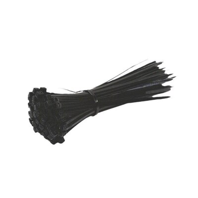 Black and White Nylon Cable Ties, Self-Locking Plastic Zip T