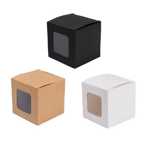 10pcs Multi Size Kraft Paper Box With Window Handmade Soap