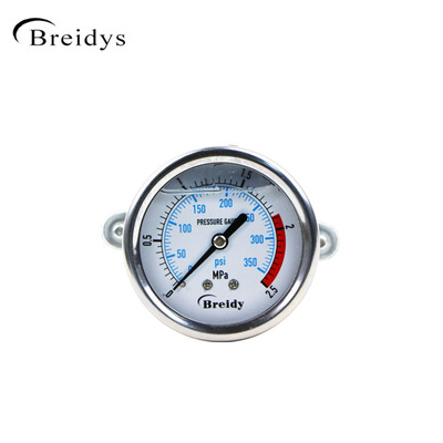 YN0ZV压力表轴向带支架压力表不锈钢压力表气压表水压表0-1.MP