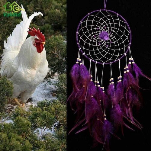 Purple Handmade Dreamcatcher Rose Dream Catcher Feather Bead