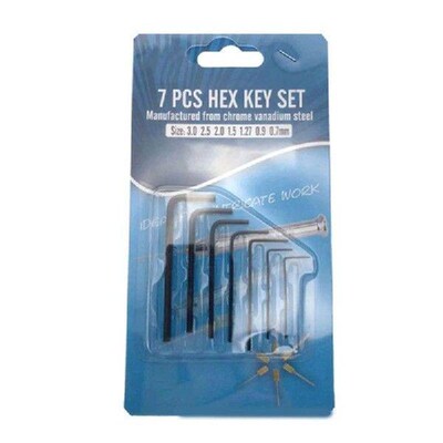 New 7Pcs 0.7mm-3mm Mini Hexagon Allen for Key Set Wrench