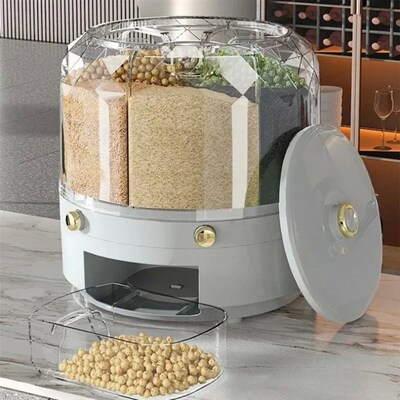 Kitchen Storage Box 360 Degree Rotating Rice Dispenser Seale