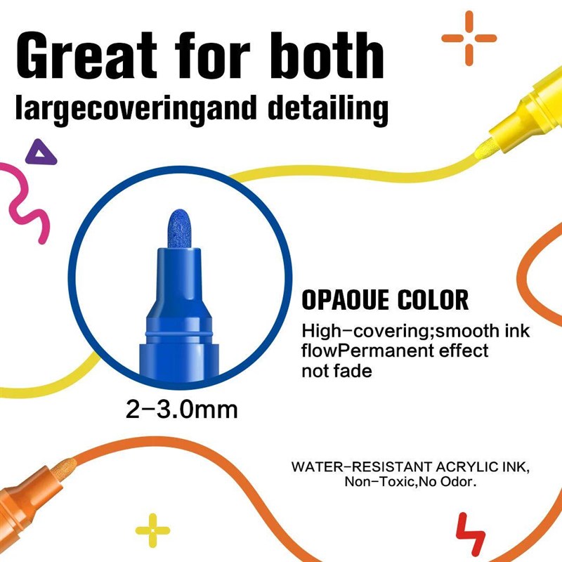 12/18/24Pcs/Set Acrylic Graffiti Marker for Fabric, , Rock,图片