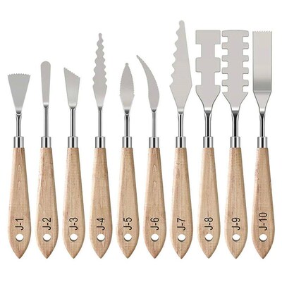 10Pcs Palette Knife Set, Stainless Steel Spatula Painting Kn