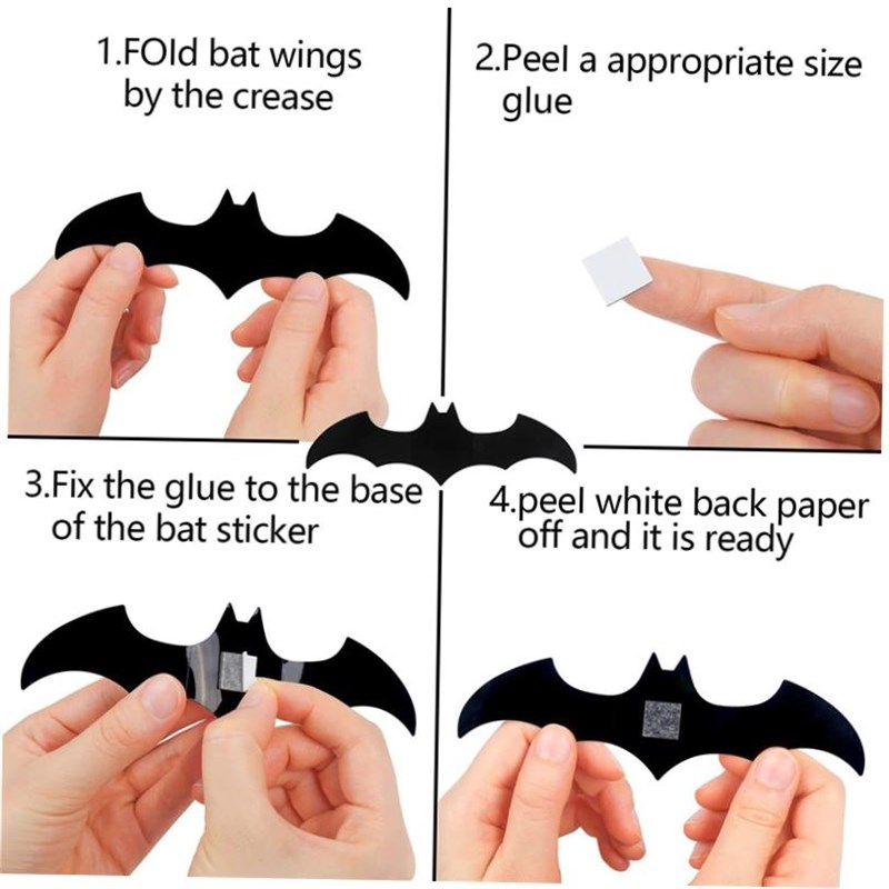 Halloween Black Bat 3d Halloween 12 56 60 Bats Wall decorati - 实物图