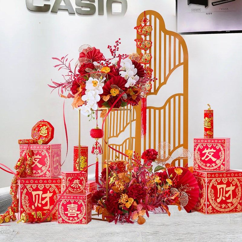 过年喜庆装饰摆件商场酒店橱窗装饰场景布置装饰花卉仿真花高档,节庆用品/礼品,节日装扮用品,淘宝优惠券,粉丝福利购,淘宝优惠卷