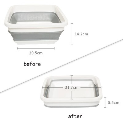Silicone Bucket Folding Camping Washbasin Foldable Basin Fi