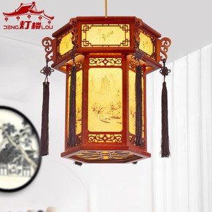 实木仿古宫灯灯笼灯中式茶楼民宿景区廊道广告阳台灯庭院门厅吊灯