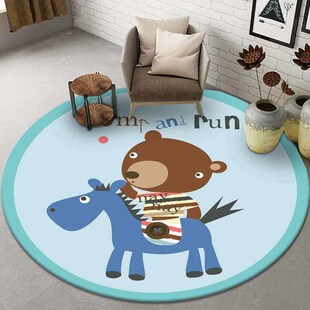 Round Carto slip Bedroom Mat Floor Sofa Room Living Non Ins