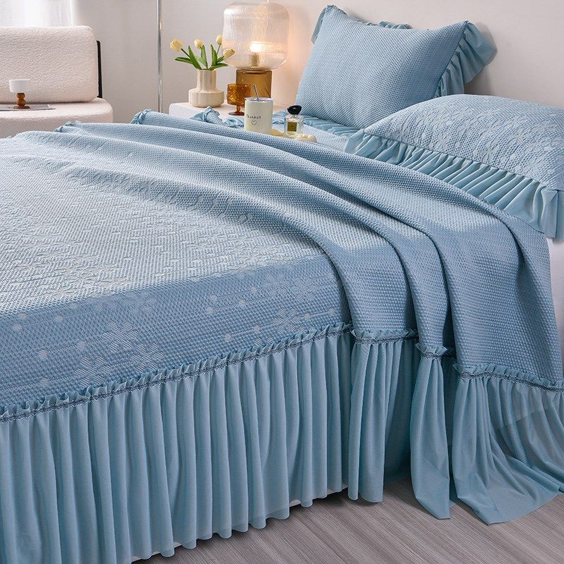 20新款凉感冰丝豆豆凉席三件床裙款床罩夏季空调席软垫席夏天,床上用品,冰丝席,淘宝优惠券,粉丝福利购,淘宝优惠卷