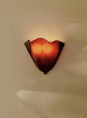 裙摆系列式复26460古彩色浆果玻床璃法式贝壳中古灯艺术客美厅头