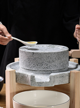 家用小磨手工磨豆浆小石磨天然石磨石头小磨盘非电动石磨复古磨盘