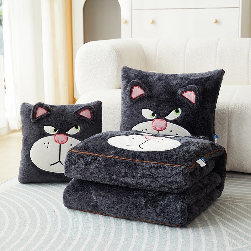 秋冬加厚面长绒愤怒猫多功能抱枕二合一车载加厚两用午睡毯子,居家布艺,抱枕被,淘宝优惠券,粉丝福利购,淘宝优惠卷