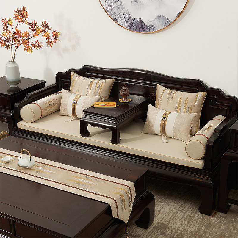 实木沙发垫带靠背红木中式老式沙发坐垫四季通用木沙发垫可拆洗