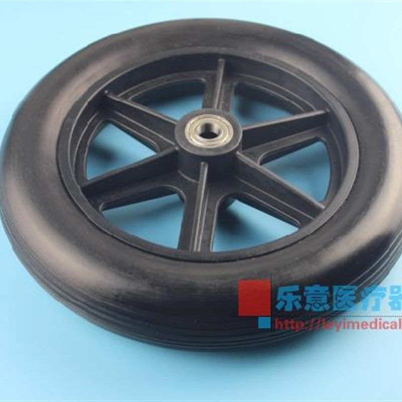 电动轮椅配件电动前轮 10英寸免充气 pu轮胎 前轮前小轮