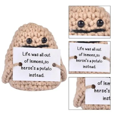 Positive Energy Potato Hug Pocket Hug Mini Handmade Plush Kn
