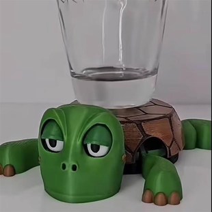 王八杯垫抖音创意搞怪桌面摆件按压瞪眼可爱搞笑3d打印乌龟耐高温