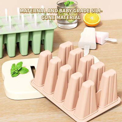 Popsicle Molds Silicone 10 Cavity Popsicle Trays Freezer,Hom