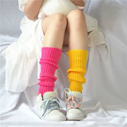 NEW Korean Candy Color Sweet Girl Leg Warmers Knitted Foot v
