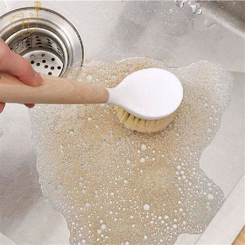 Kitchen Cleaning Brush Natural Wooden Handle Cleaning Brush