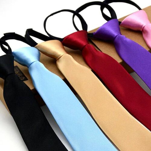 New Pre-tied Neck Tie Necktie For Girls Boys Kid Skinny Zipp