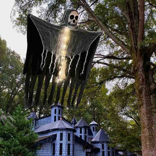 Halloween decoration Ghost with LED Light Glow Hanging Skull