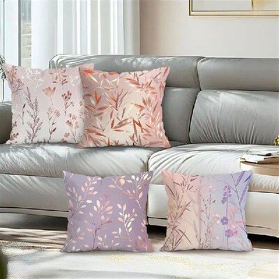 Retro Geometric Leaves Cushions Pillowcase Printed