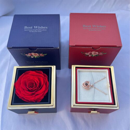 E-commerce Eternal Rose Rotating Double-layer Acrylic Jewelr