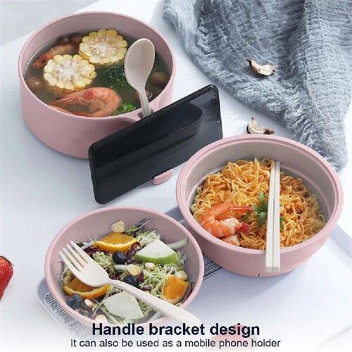 Ramen Noodle Bowls Microwavable Set with Lid & Handle Ramen