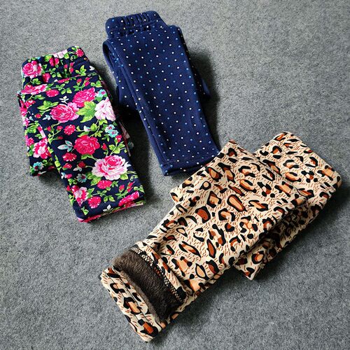 Autumn Winter Baby Girls Leggings Thick Warm Dot Pants Kid G