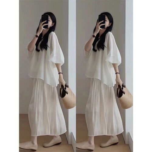 Pregnant Womens Early Suit French Retro White Dress Age-red