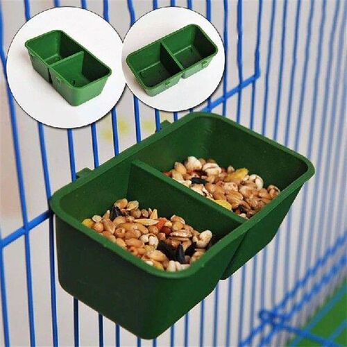 Two Contiguous Trough Boxes Bird Food Bowl Feeding Basin
