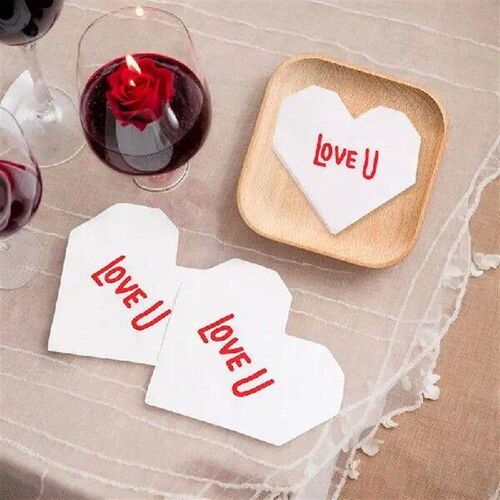 Heart Napkins Red Heart Napkins Decorative Paper Hand