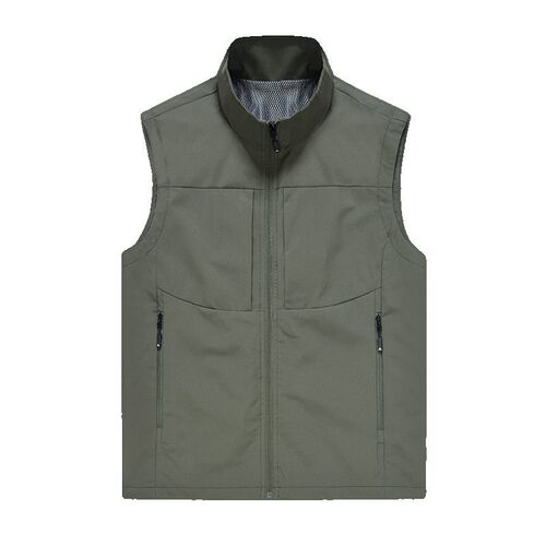 Outdoor Vest Mens Tooling Multi-pocket Solid lor Stand llar