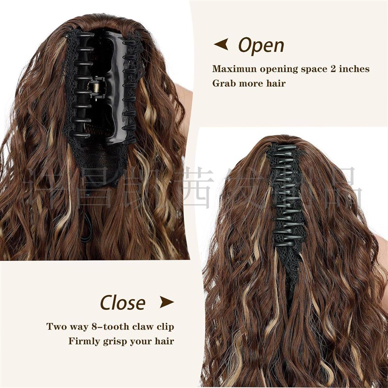 Xuchang Wig Clip tail Water-war Wool Long Curly Hair Floatin - 实物图