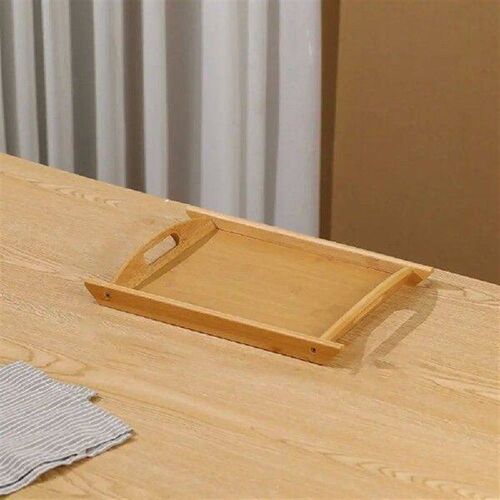 Attractive With Handles Tea Bamboo Tray Rectangular
