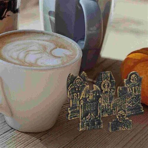 10 Pcs Tombstone Decor Skull Decoration Halloween Model
