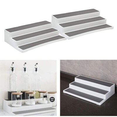 3 Stepped Cabinet Kitchen Spice Rack Storage Organizer Bath