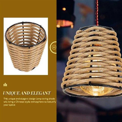 Japanese Rattan Small Lampshade Table Lighting Accessories