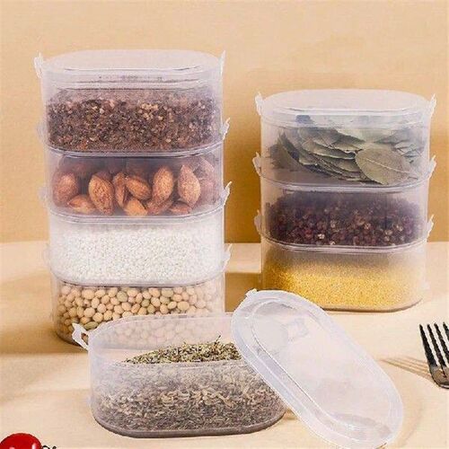6/1pcs Transparent Spice Seasoning Storage Box Refrigerator